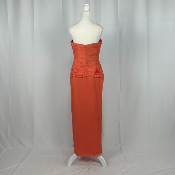 Jovani Vibrant Orange Maxi Dress with Shawl - Picture 5 of 7